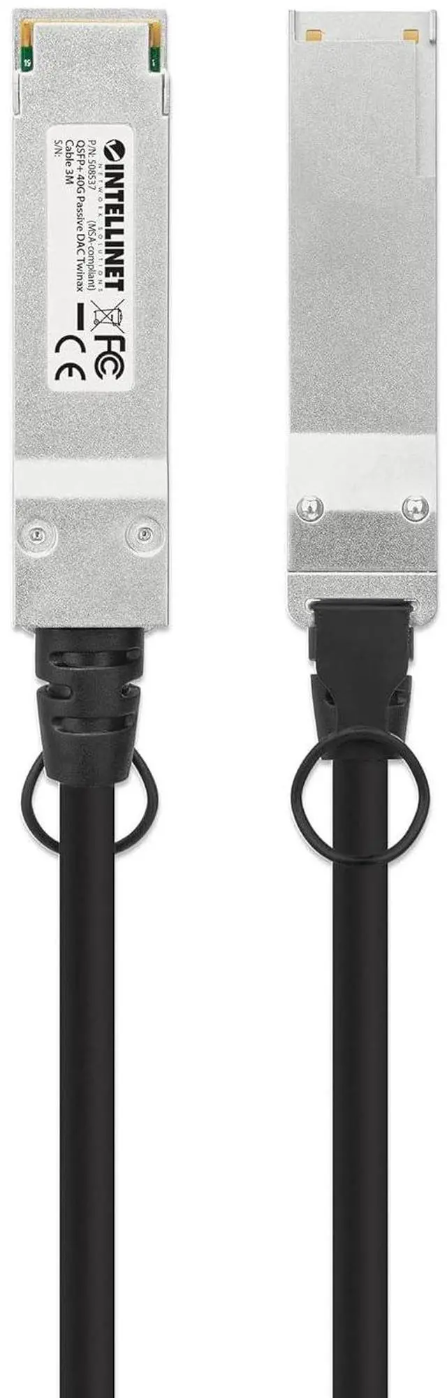 Alt view image 4 of 7 - Intellinet 40G QSFP+ Passive DAC Twinax Cable - 7 ft., Low-Latency, Energy-Efficient, MSA-Compliant for Maximum Compatibility, Direct Attach Copper, AWG 30