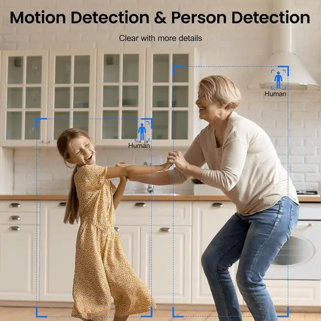 Alt view image 5 of 6 - Gadpiparty 2K Security Camera Indoor-360 Cameras for Home Security and One-Tap Call, Elderly/Cat/Baby/Nanny, Motion Alert, Intelligent Tracking, 2.4GHz WiFi Only, Work with Alexa/Google Home, K7 2Pack