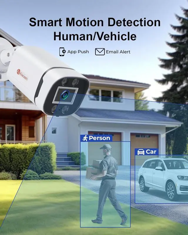 Alt view image 2 of 7 - Gadpiparty 8CH H.265+ 3K Lite Wired CCTV Security Camera System with Human Vehicle Detection, 4X IP68 5MP Surveillance Camera for Indoor Outdoor, 512GB Hard Drive for 24-7 Recording, Remote Access