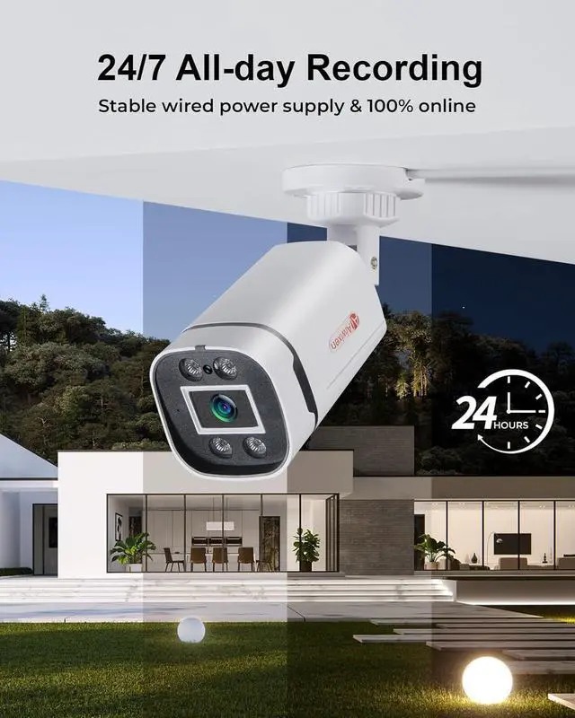 Alt view image 5 of 7 - Gadpiparty 8CH H.265+ 3K Lite Wired CCTV Security Camera System with Human Vehicle Detection, 4X IP68 5MP Surveillance Camera for Indoor Outdoor, 512GB Hard Drive for 24-7 Recording, Remote Access