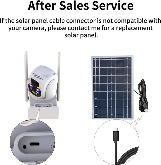 Alt view image 7 of 7 - Gadpiparty Cameras for Home Security Wireless Outdoor Solar,Alexa Security Camera Outside,360 PTZ Outside WiFi Camera Dual Lens 10x Zoom,Night Vision,2K,Water Proof, No Month Fee