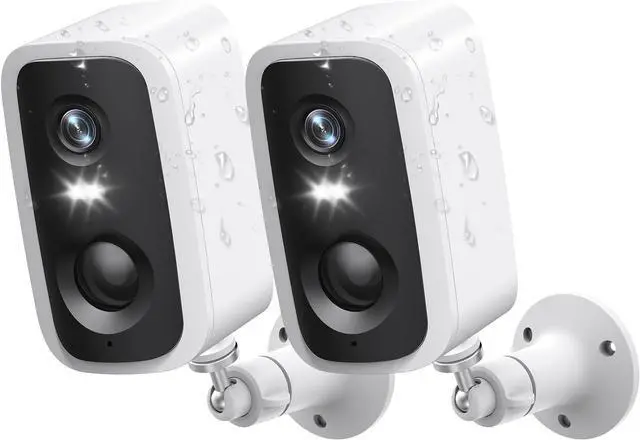 Main image of Gadpiparty Security Cameras Wireless Outdoor 2 Pack, 2K Battery Powered Cameras for Home Security EseeCloud, 2.4G WiFi Surveillance Indoor AI Motion Detection Color Night Vision 2-Way Talk Waterproof
