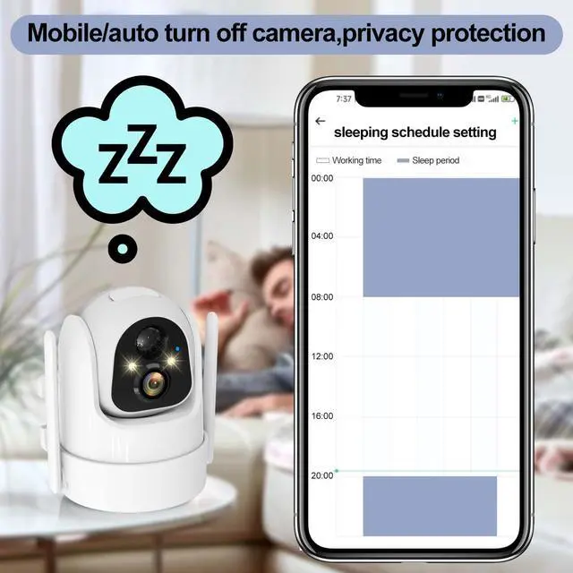 Alt view image 6 of 7 - 2K PTZ Solar WiFi Security Camera with AI Motion, Color Night Vision, 360 View, Waterproof, Alarm - Rechargeable Battery