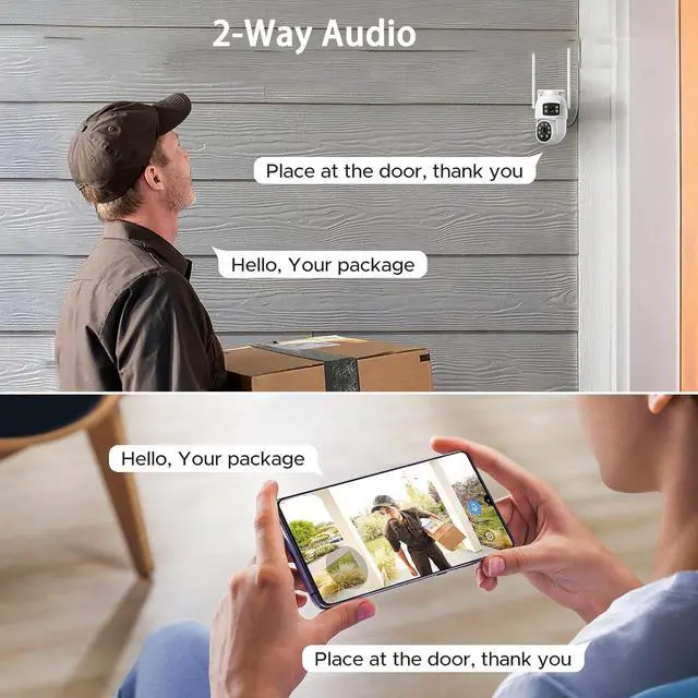 Alt view image 2 of 5 - Gadpiparty Security Cameras Wireless Outdoor, CAMCAMP Home Security Camera System with 2K Dual Lens Color Night Vision, Auto Tracking, 2-Way Audio, 500GB HDD, 2.4G/5G WiFi & 10CH Expandable NVR