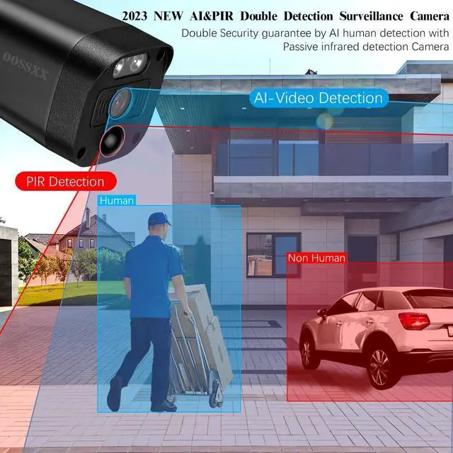 Alt view image 6 of 7 - Gadpiparty 5.5MP & PIR Detection 2-Way Audio, Dual Antennas Security Wireless Camera System 3K 5.0MP 1944P Wireless Surveillance DVR Outdoor WiFi Security Cameras