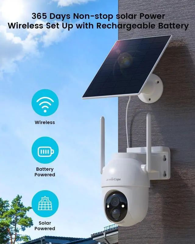 Alt view image 2 of 7 - Gadpiparty Security Cameras Outdoor Wireless,4 Cam-Kit,No Subscription,360° Pan & Tilt Home Security Cameras System,2K Color Night Vision