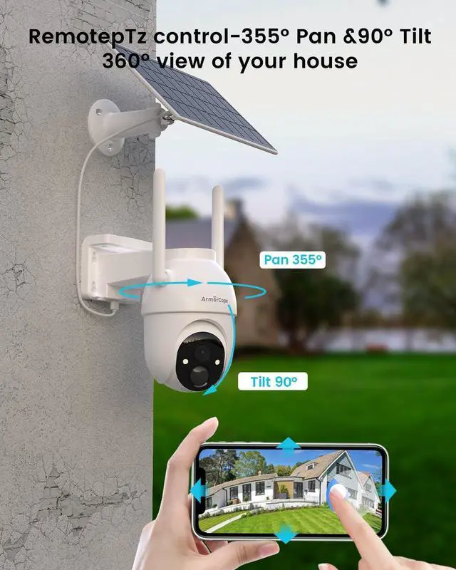 Alt view image 3 of 7 - Gadpiparty Security Cameras Outdoor Wireless,4 Cam-Kit,No Subscription,360° Pan & Tilt Home Security Cameras System,2K Color Night Vision