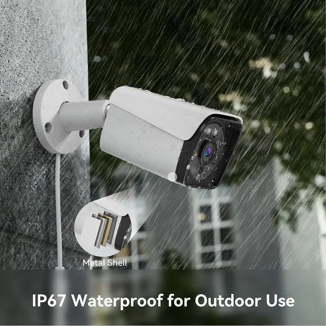 Alt view image 4 of 7 - Gadpiparty Wired Security Camera System Outdoor, 4CH 5MP Lite AHD DVR with 500G Hard Drive, 4 x 5MP Wired CCTV Camera, Indoor/Outdoor Surveillance DVR Kit with Human Detection, Night Vision