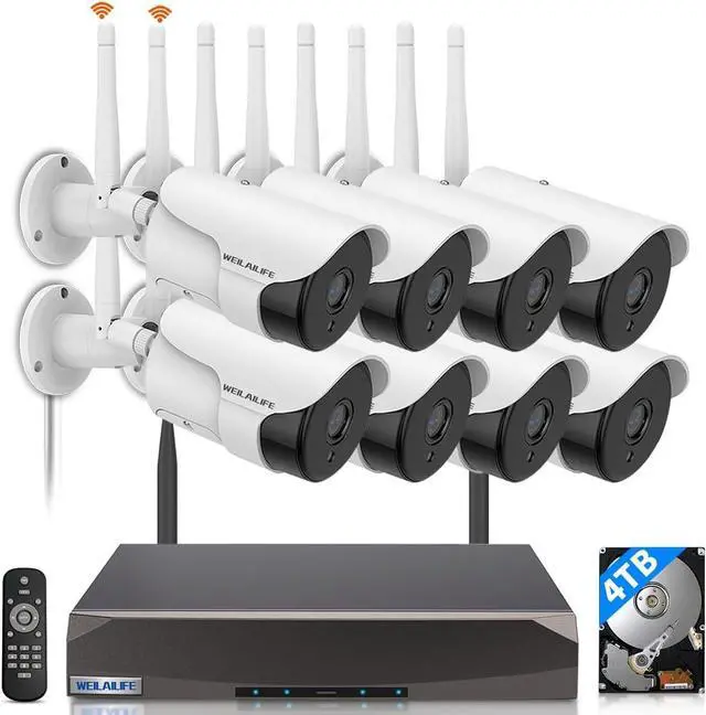 Main image of Gadpiparty 130° Wide-Angle & 2-Way Audio Outdoor Wireless Security Camera System, WiFi Video Surveillance, Home Security Cameras