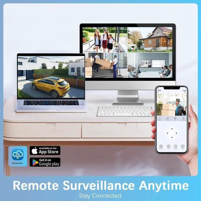 Alt view image 4 of 5 - Gadpiparty 2-Way Audio Outdoor Solar Powered Security Camera System, Wireless Rechargeable Security Cameras System, Home Video Surveillance Camera System