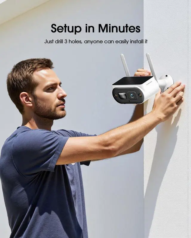 Alt view image 3 of 7 - Gadpiparty Solar Security Cameras Wireless Outdoor, CAMCAMP 2K Home Security Camera System, Quick Installation, No Subscription, Local Storage, 10CH Expandable NVR for Surveillance, 5G & 2.4G WiFi