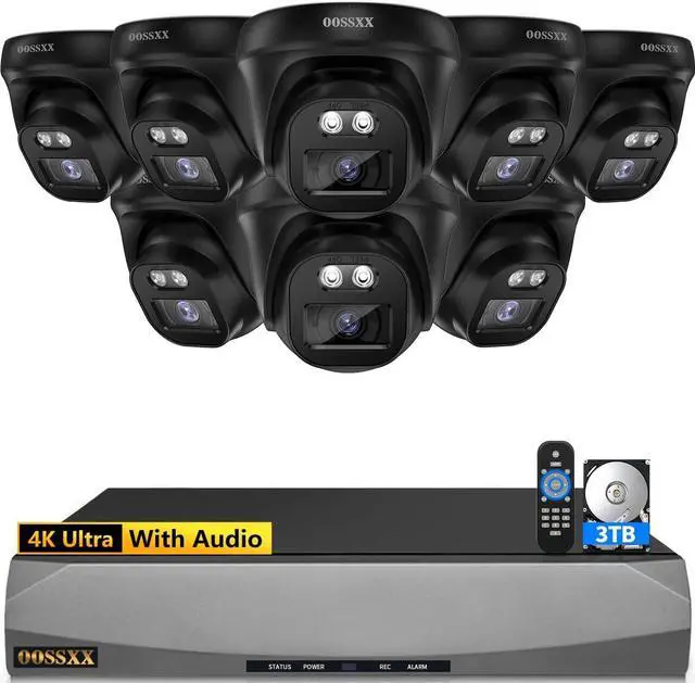 Main image of Gadpiparty 4K/8.0 Megapixel & 130° Ultra Wide-Angle with Audio PoE Dome Outdoor Home Security Camera System, Wired Outdoor Surveillance IP Cameras System