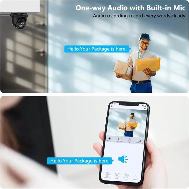 Alt view image 4 of 7 - Gadpiparty 4K/8.0 Megapixel & 130° Ultra Wide-Angle with Audio PoE Dome Outdoor Home Security Camera System, Wired Outdoor Surveillance IP Cameras System