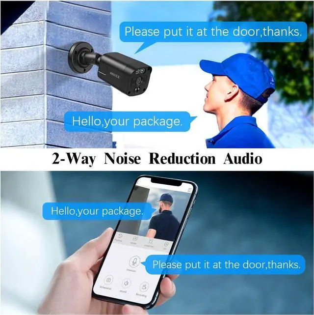 Alt view image 2 of 7 - Gadpiparty OOSSXX Black 4K IP 8MP PIR POE Extend Camera Outdoor Indoor Video Surveillance Security Waterproof Wired POE Camera