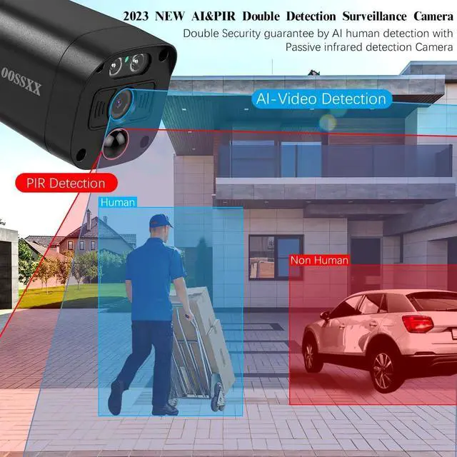 Alt view image 5 of 7 - Gadpiparty OOSSXX Black 4K IP 8MP PIR POE Extend Camera Outdoor Indoor Video Surveillance Security Waterproof Wired POE Camera