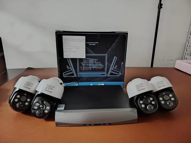 Alt view image 2 of 7 - Gadpiparty Auto Tracking & PIR Detected 4K/8.0 Megapixel PTZ 2-Way Audio PoE Outdoor Camera Home Security Camera System Wired Outdoor Video Surveillance