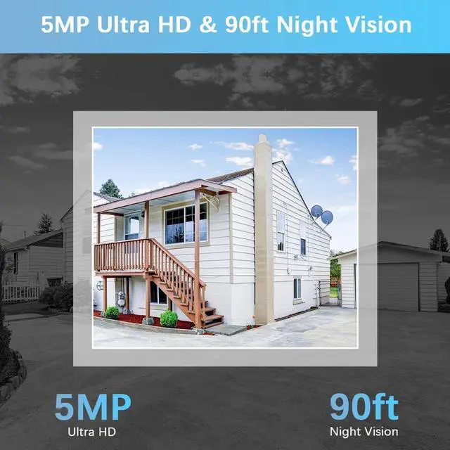 Alt view image 7 of 7 - Gadpiparty 2-Way Audio & PIR Motion Detection Dual Antenna Enhanced Outdoor Wireless Security Camera System, WiFi Video Surveillance, Home Security Cameras NVR, Complete with a 3M 12V1A Power Cable.
