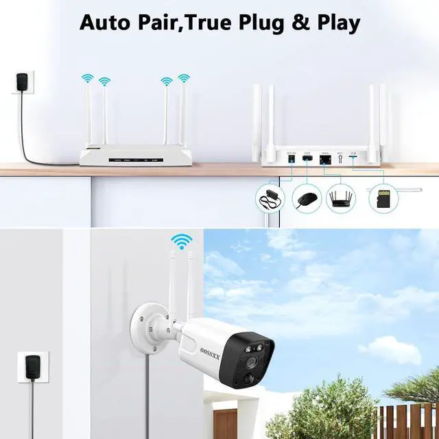Alt view image 5 of 7 - Gadpiparty (2-Way Audio 4-Antennas Enchance WiFi) 3K 5.0MP 1944P Outdoor Wireless Security Camera System WiFi Cameras Video Surveillance Video Indoor DVR Kit