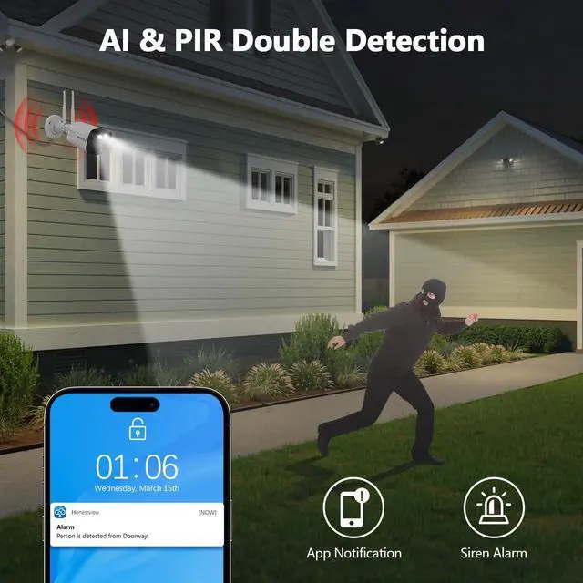 Alt view image 5 of 7 - Gadpiparty (2-Way Audio) 4-Antennas Enchance Outdoor Wireless Security Camera System WiFi Cameras Video Surveillance DVR Kit