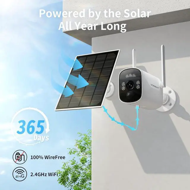 Alt view image 3 of 7 - Gadpiparty Solar Home Security Camera System with 10CH 10" LCD Monitor NVR, 4MP 2PCS Bullet Solar Camera Wireless Outdoor, Solar-Powered Camera CCTV System, Motion Record(500G HDD)