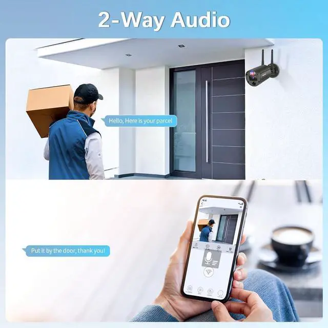 Alt view image 3 of 7 - Gadpiparty Flashing LEDs Visual Alert Wireless Security Camera System, Wireless Cameras for Home Security, Outdoor WiFi Video Surveillance, NVR Surveillance Camera System