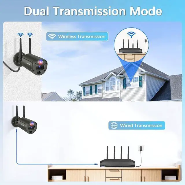 Alt view image 5 of 7 - Gadpiparty Flashing LEDs Visual Alert Wireless Security Camera System, Wireless Cameras for Home Security, Outdoor WiFi Video Surveillance, NVR Surveillance Camera System