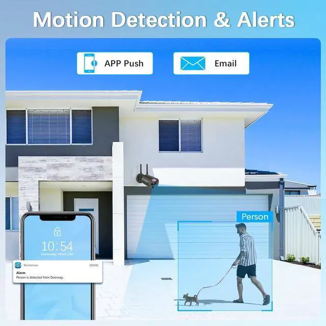 Alt view image 7 of 7 - Gadpiparty Flashing LEDs Visual Alert Wireless Security Camera System, Wireless Cameras for Home Security, Outdoor WiFi Video Surveillance, NVR Surveillance Camera System