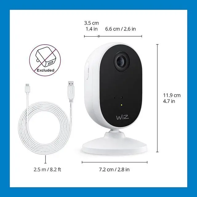 Alt view image 2 of 7 - Gadpiparty WiZ Home Monitoring Starter Kit Includes Indoor Security Camera, 1080p HD Video with Motion Detection and Full-Duplex Audio + 60W A19 Color LED Smart Bulb - Pack of 3