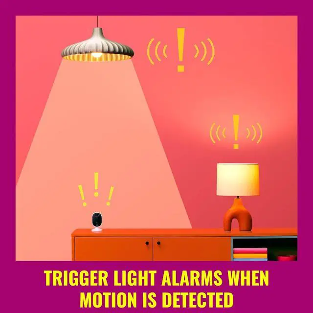 Alt view image 7 of 7 - Gadpiparty WiZ Home Monitoring Starter Kit Includes Indoor Security Camera, 1080p HD Video with Motion Detection and Full-Duplex Audio + 60W A19 Color LED Smart Bulb - Pack of 3