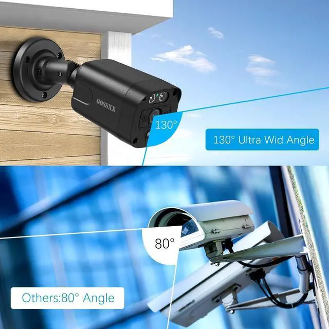 Alt view image 3 of 7 - Gadpiparty OOSSXX Black 4K IP 8MP PIR POE Extend Camera Outdoor Indoor Video Surveillance Security Waterproof Wired POE Camera