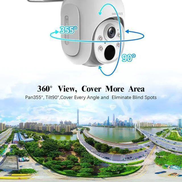Alt view image 5 of 7 - Gadpiparty (PT Digital Zoom 100% Wire-Free) 2-Way Audio Wireless Solar Cameras, Solar Battery PIR Detection Outdoor Wireless Security Camera System Video Surveillance System
