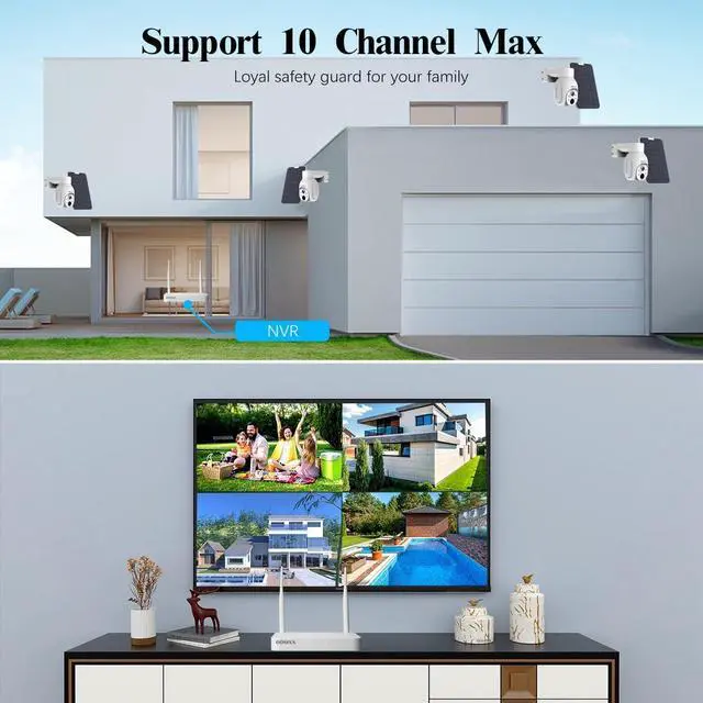 Alt view image 6 of 7 - Gadpiparty (PT Digital Zoom 100% Wire-Free) 2-Way Audio Wireless Solar Cameras, Solar Battery PIR Detection Outdoor Wireless Security Camera System Video Surveillance System