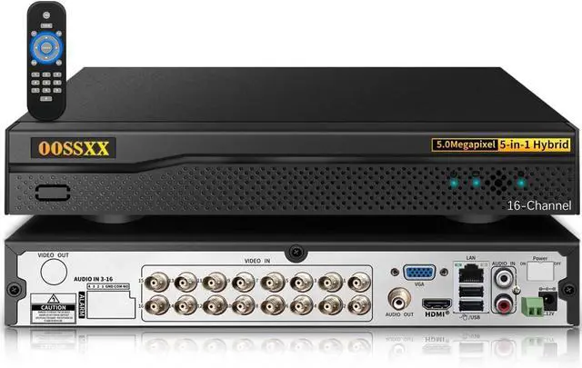 Main image of Gadpiparty DVR 16-Channel Hybrid Capability 5-in-1 Digital Video Recorder 5.0MP HD Security DVR Recorder AHD/Analog/TVI/CVBS/IP Security Camera System Video Surveillance, Max to 6TB (NO HDD)