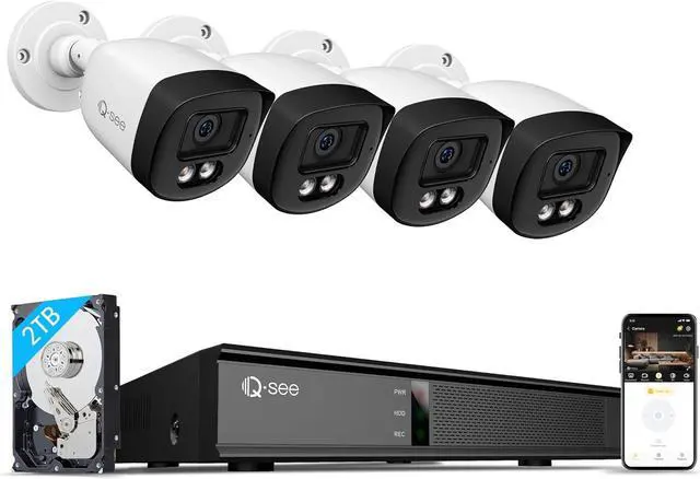 Main image of Gadpiparty 8CH 5MP Security Camera System with Color Night Vision/Motion Detection, 4Pcs Wired PoE Cameras for Home Security Outdoors, 4K 8CH NVR with 2TB HDD for 24-7 Recording, Remote Access