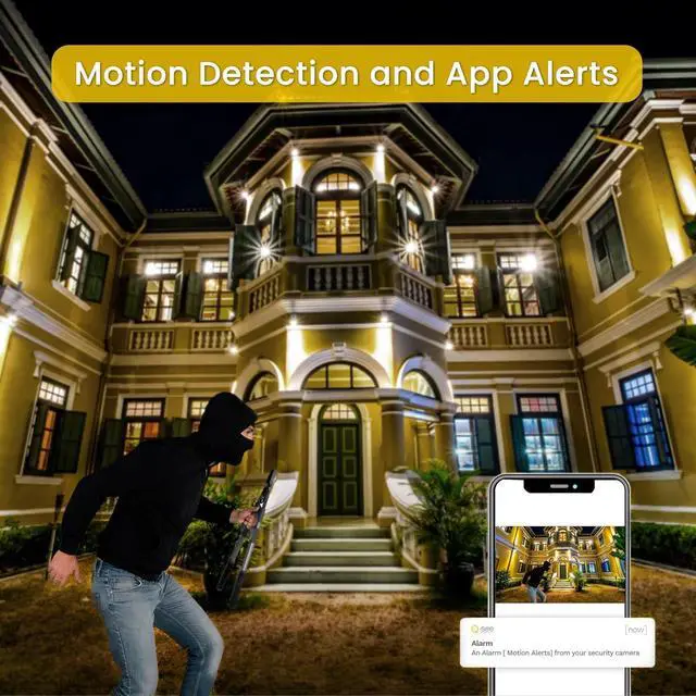 Alt view image 3 of 7 - Gadpiparty 8CH 5MP Security Camera System with Color Night Vision/Motion Detection, 4Pcs Wired PoE Cameras for Home Security Outdoors, 4K 8CH NVR with 2TB HDD for 24-7 Recording, Remote Access
