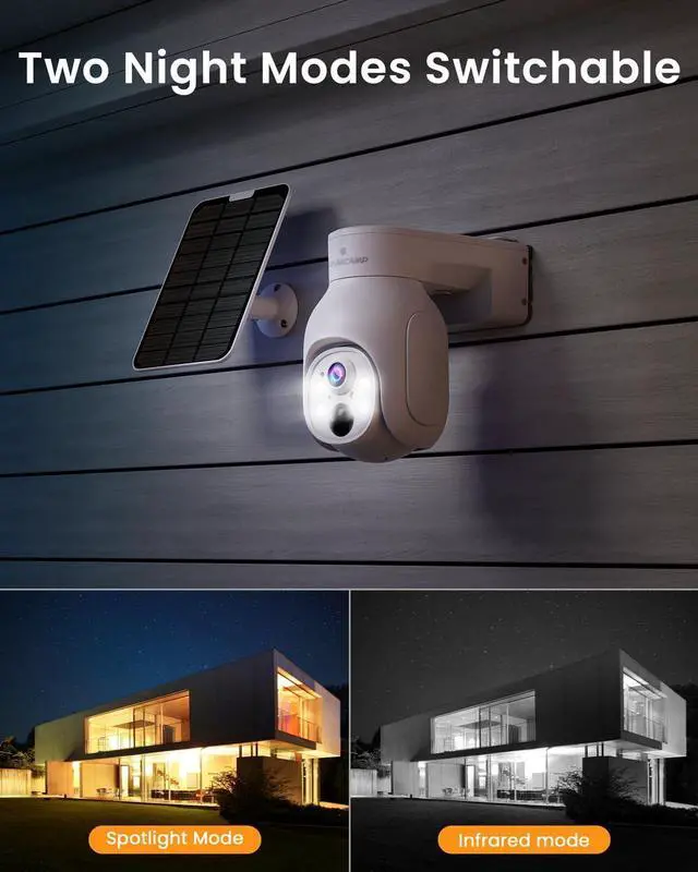 Alt view image 7 of 7 - Gadpiparty CAMCAMP Security Cameras Outdoor Wireless, Solar-Powered, 2K/4MP Home Security System with 10CH NVR & 500GB HDD, No Subscription