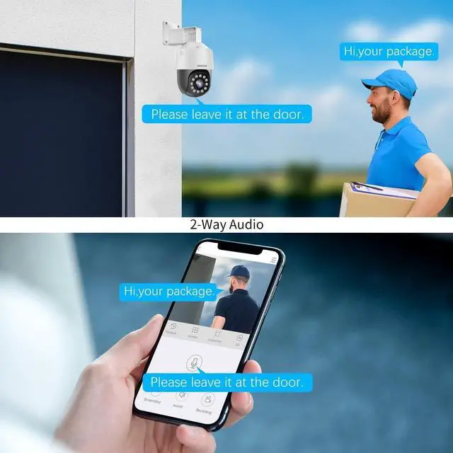 Alt view image 2 of 7 - Gadpiparty (4K/8.0 Megapixel & PTZ) 2-Way Audio PoE Outdoor Home Security Camera System Wired Outdoor Video Surveillance IP Cameras Systems