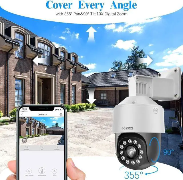 Alt view image 7 of 7 - Gadpiparty (4K/8.0 Megapixel & PTZ) 2-Way Audio PoE Outdoor Home Security Camera System Wired Outdoor Video Surveillance IP Cameras Systems