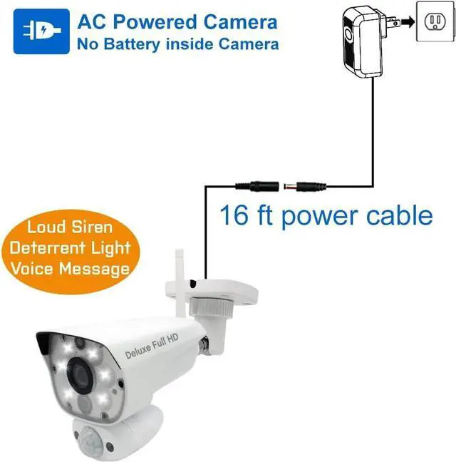 Alt view image 4 of 5 - Gadpiparty Deluxe VC5000L Additional 1080p Floodlight Camera Deluxe Systems VS5072, VS5002, VS5802, VS5102.