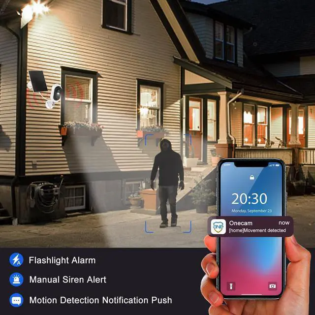 Alt view image 4 of 7 - Gadpiparty Solar Camera Outdoor Wireless: 2K WiFi Battery Powered Security Cameras with Video Night Vision and Motion Detection 2-Way Audio