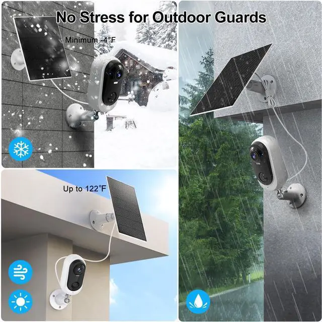Alt view image 6 of 7 - Gadpiparty Solar Camera Outdoor Wireless: 2K WiFi Battery Powered Security Cameras with Video Night Vision and Motion Detection 2-Way Audio