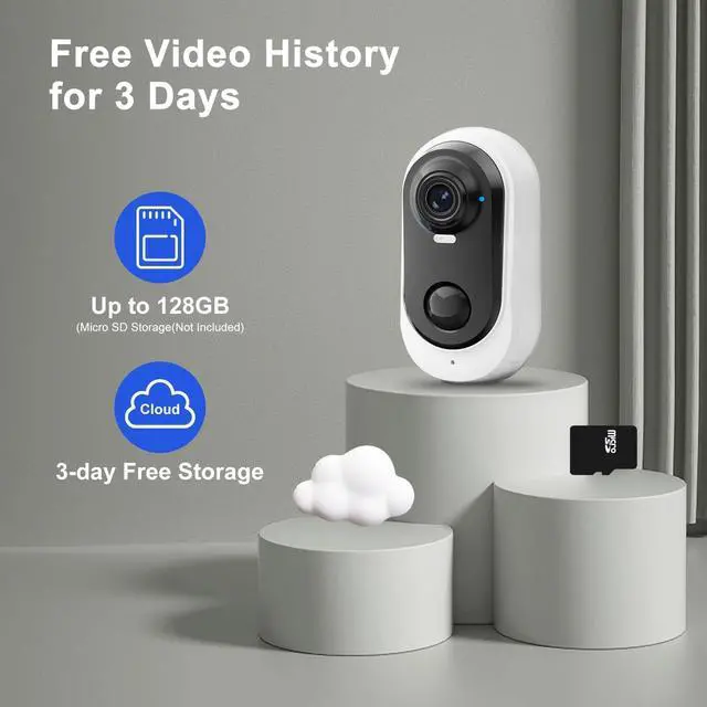 Alt view image 7 of 7 - Gadpiparty Solar Camera Outdoor Wireless: 2K WiFi Battery Powered Security Cameras with Video Night Vision and Motion Detection 2-Way Audio