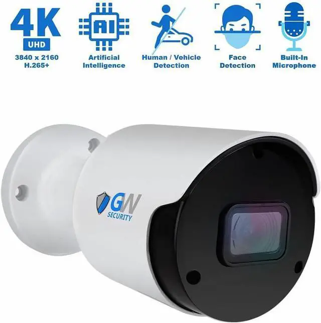 Alt view image 2 of 7 - Gadpiparty GW Security 4K Smart AI Security Camera System, 8 Channel 12MP PoE NVR, 4 x UHD 4K 8MP IP Outdoor Indoor Microphone Bullet Cameras, Face Recognition/Human/Vehicle Detection, 2TB Hard Drive