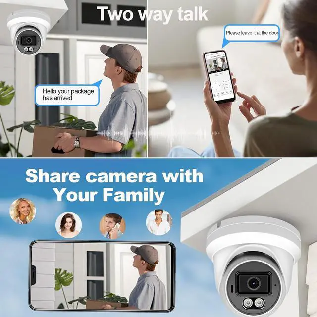 Alt view image 3 of 6 - Gadpiparty 16CH Expandable PoE Security Camera System with All-in-One 10.1" LCD 4K NVR Monitor, 4Pcs 5MP PoE Cameras, Smart Dual Light, Two Way Talk, Plug & Play, 1TB HDD, Human Vehicle Detection