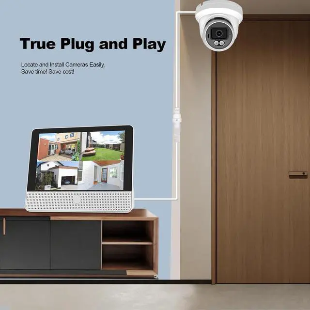 Alt view image 4 of 6 - Gadpiparty 16CH Expandable PoE Security Camera System with All-in-One 10.1" LCD 4K NVR Monitor, 4Pcs 5MP PoE Cameras, Smart Dual Light, Two Way Talk, Plug & Play, 1TB HDD, Human Vehicle Detection