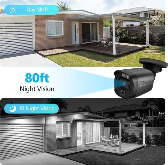 Alt view image 7 of 7 - Gadpiparty Full HD 5MP Definition Wired Security Camera System Outdoor Home Video Surveillance Cameras CCTV Camera Security System Outside Surveillance Video Equipment Indoor All-in-one Monitor
