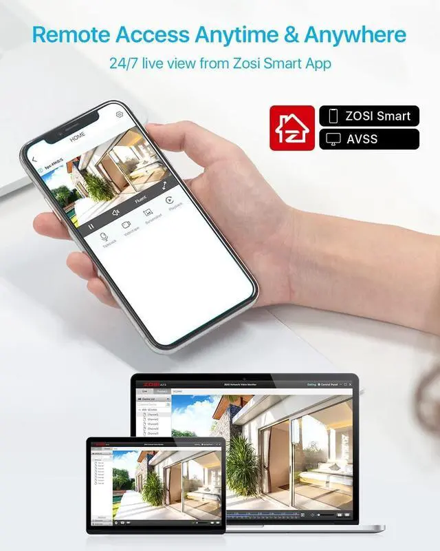 Alt view image 7 of 7 - Gadpiparty ZOSI 5MP Lite Home Security Camera System,H.265+ 8Channel CCTV DVR and 4PCS 1920TVL 1080p Weatherproof Outdoor Indoor Surveillance Cameras,120ft Night Vision,Remote Access,No Hard Drive