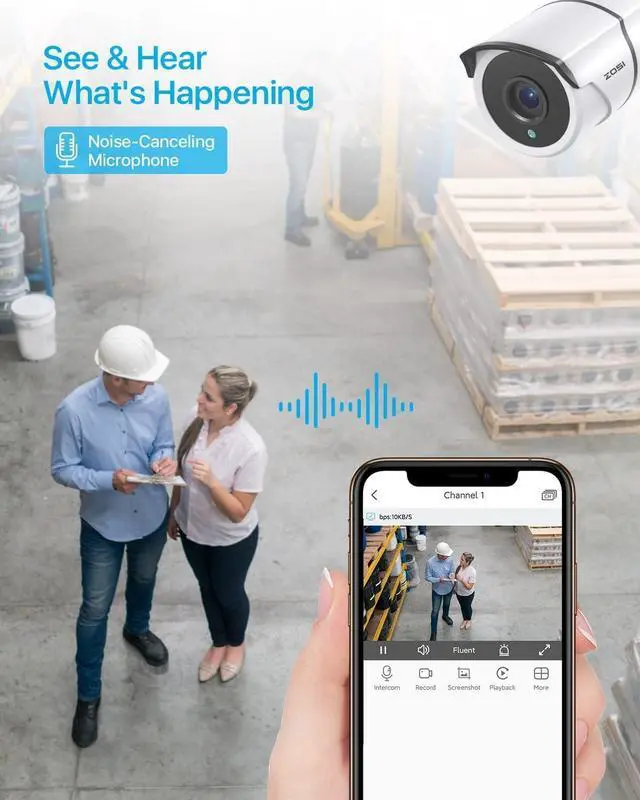 Alt view image 5 of 7 - Gadpiparty ZOSI 5MP Lite Home Security Camera System,H.265+ 8Channel CCTV DVR and 4PCS 1920TVL 1080p Weatherproof Outdoor Indoor Surveillance Cameras,120ft Night Vision,Remote Access,No Hard Drive