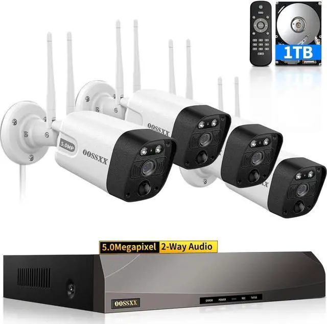 Main image of Gadpiparty (5.5MP & PIR Detection) 2-Way Audio Dual Antennas Enhance WiFi Wireless Camera System 3K 5.0MP 1944P Security Surveillance DVR Set 4Cams-1TB