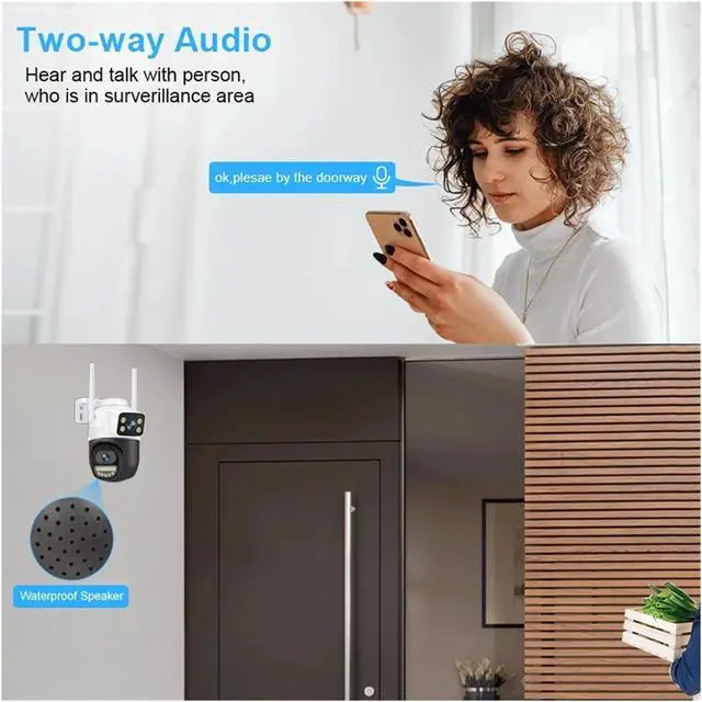 Alt view image 2 of 6 - Gadpiparty 6MP HD Wireless Dual Lens PTZ WiFi IP Home Security Camera System 8CH NVR H.265 Video Surveillance Set CCTV Kit(2T,8CH NVR and 4 Cam)